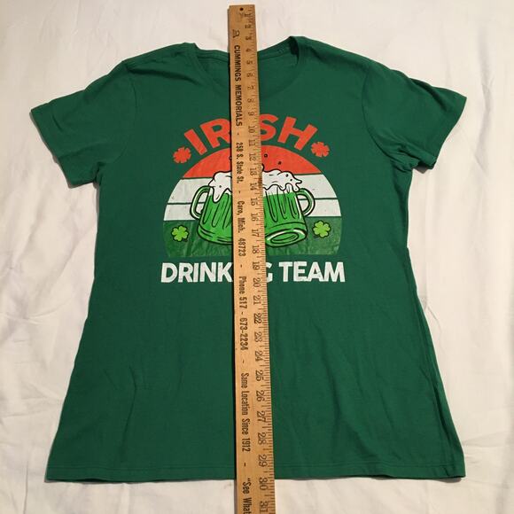 St Patrick's T-shirt Irish Drinking team sz M green - Picture 2 of 7